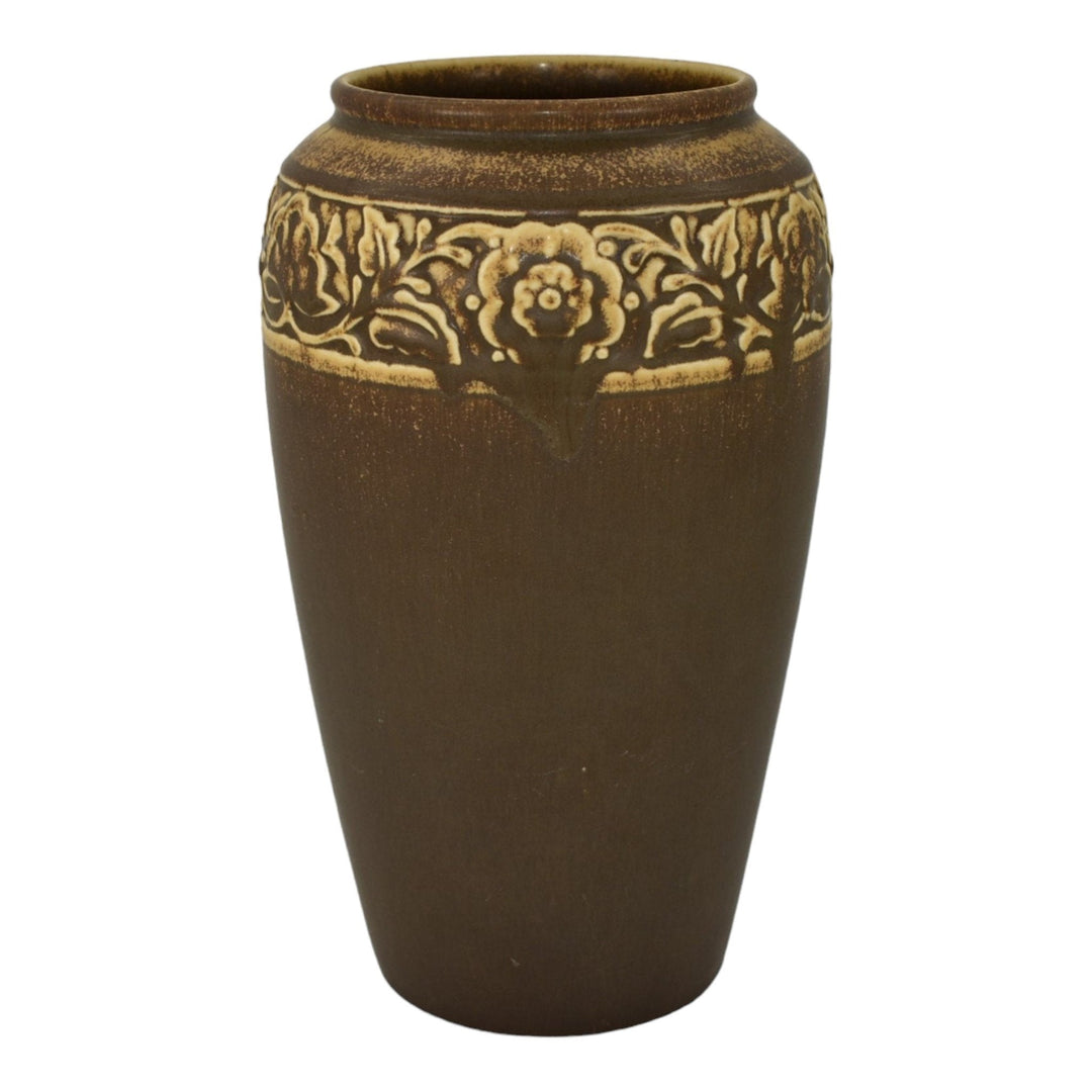 Rookwood 1924 Vintage Arts And Crafts Pottery Brown Ceramic Flower Vase 2484 - Just Art Pottery