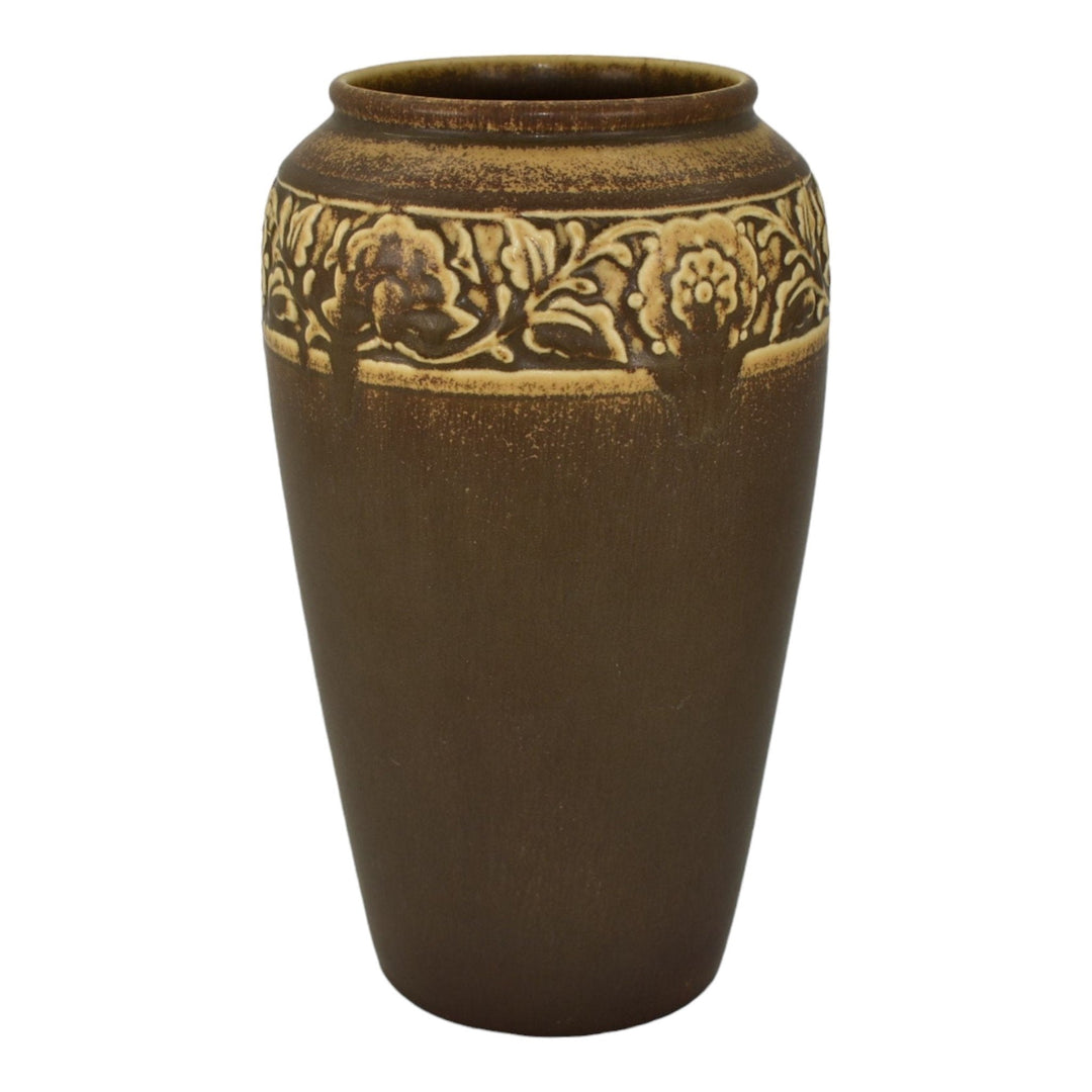 Rookwood 1924 Vintage Arts And Crafts Pottery Brown Ceramic Flower Vase 2484 - Just Art Pottery