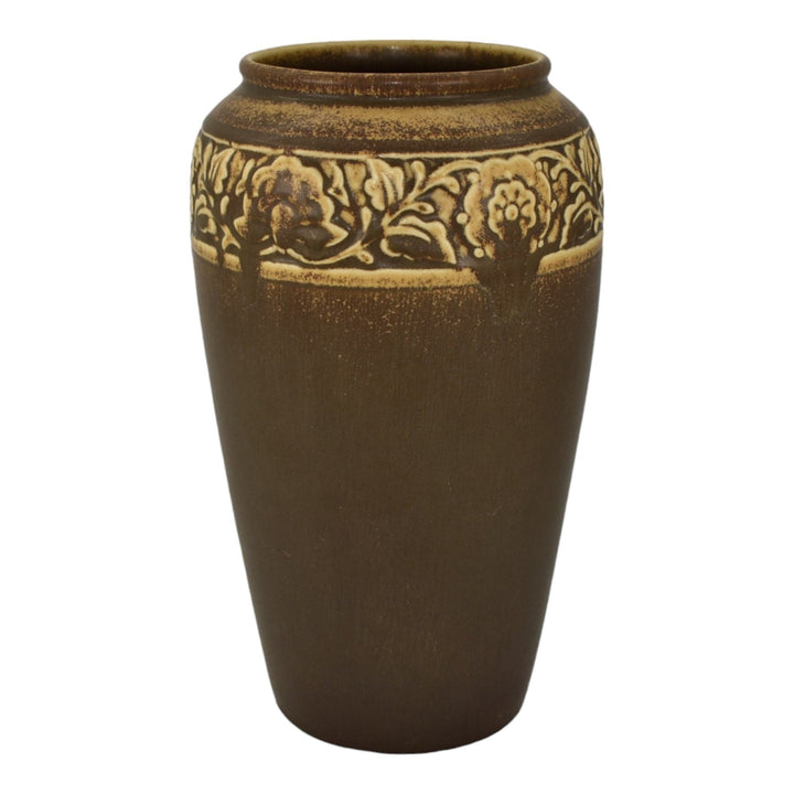 Rookwood 1924 Vintage Arts And Crafts Pottery Brown Ceramic Flower Vase 2484 - Just Art Pottery