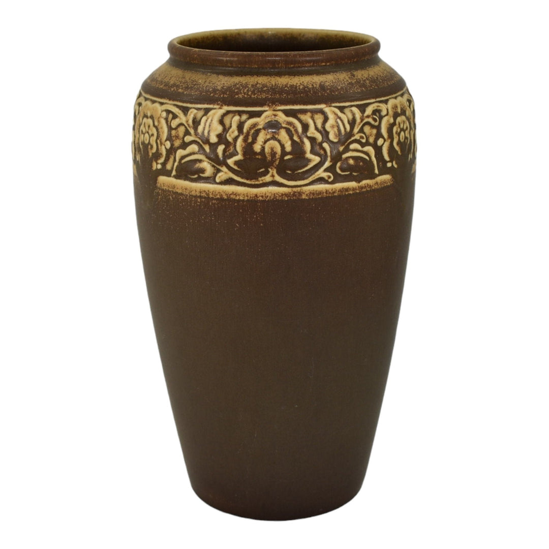Rookwood 1924 Vintage Arts And Crafts Pottery Brown Ceramic Flower Vase 2484 - Just Art Pottery