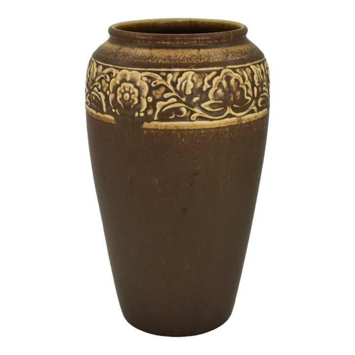 Rookwood 1924 Vintage Arts And Crafts Pottery Brown Ceramic Flower Vase 2484 - Just Art Pottery