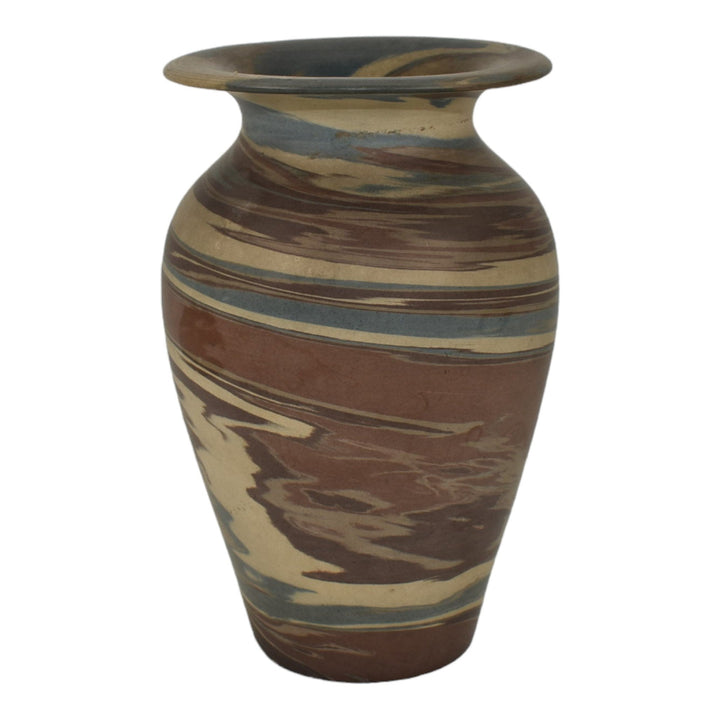 Niloak Mission Swirl 1910s-20s Vintage Art Pottery Hand Made Flaring Rim Vase