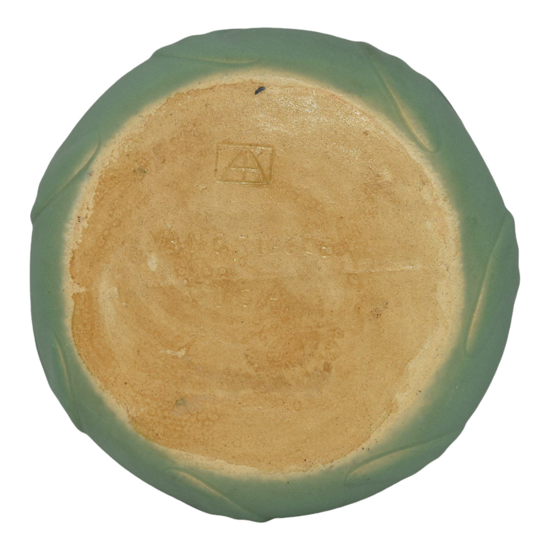 Van Briggle 1922-26 USA Art Pottery Blue Flowers And Leaves Ceramic Vase 849 - Just Art Pottery