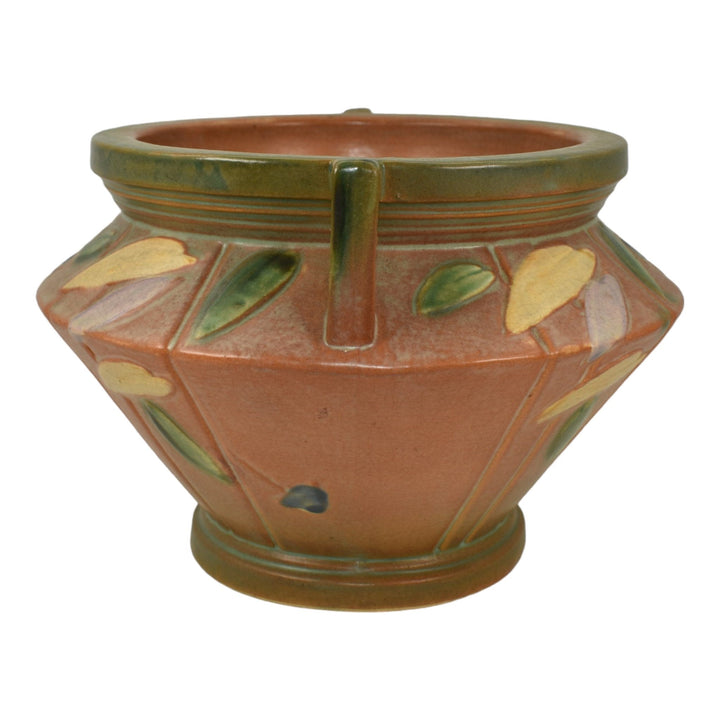 Roseville Futura Tan 1928 Vintage Art Deco Pottery Jardiniere Planter 616-6