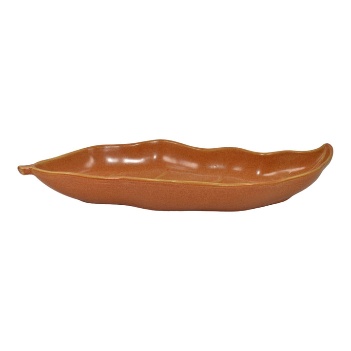 Roseville Capri Orange 1954 Mid Century Modern Pottery Leaf Tray Bowl 532-15
