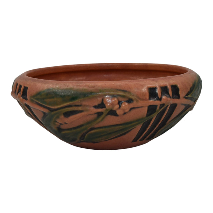 Roseville Laurel Red 1934 Vintage Arts And Crafts Pottery Ceramic Bowl - Just Art Pottery