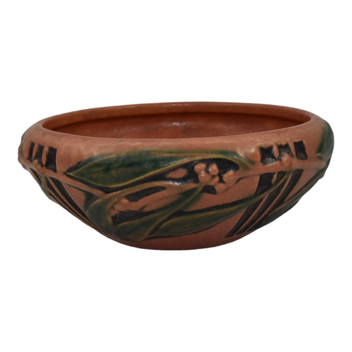 Roseville Laurel Red 1934 Vintage Arts And Crafts Pottery Ceramic Bowl - Just Art Pottery