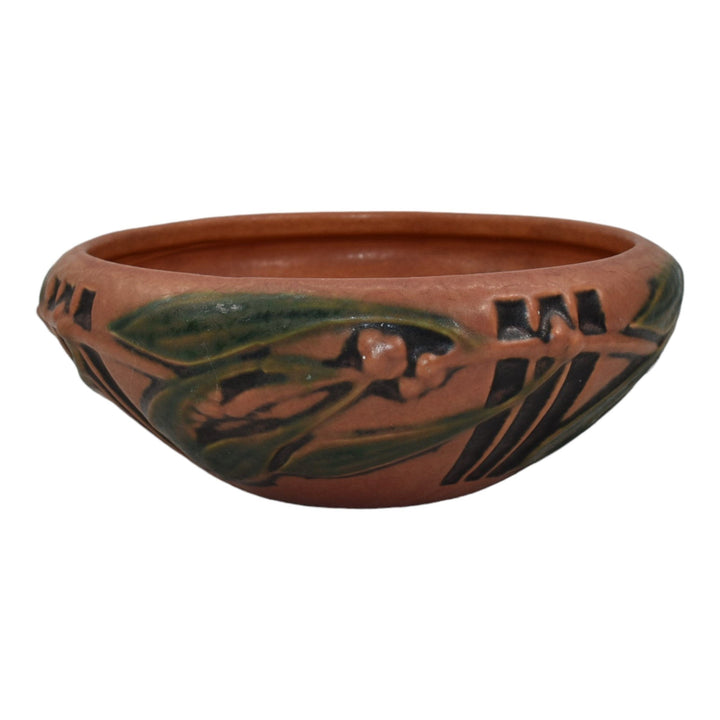 Roseville Laurel Red 1934 Vintage Arts And Crafts Pottery Ceramic Bowl - Just Art Pottery