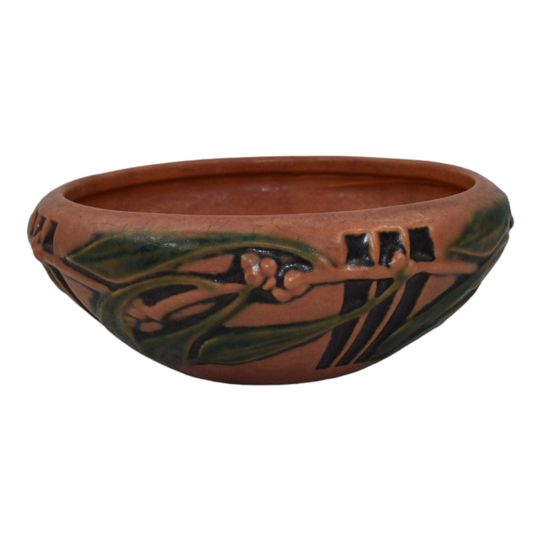 Roseville Laurel Red 1934 Vintage Arts And Crafts Pottery Ceramic Bowl - Just Art Pottery