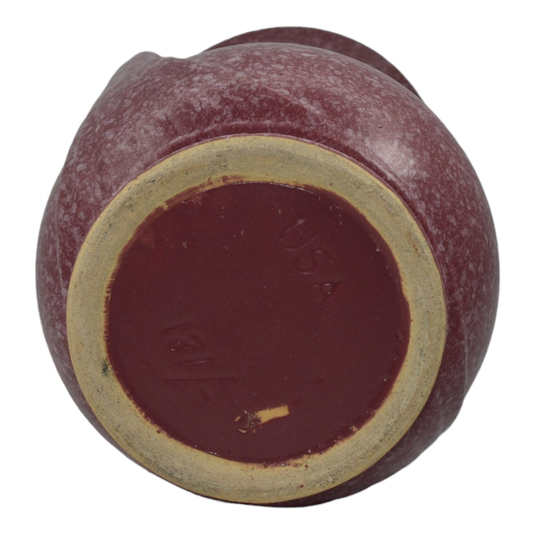 Robinson Ransbottom Ohio 1940s Vintage Art Pottery Mottled Red Ceramic Vase 181 - Just Art Pottery