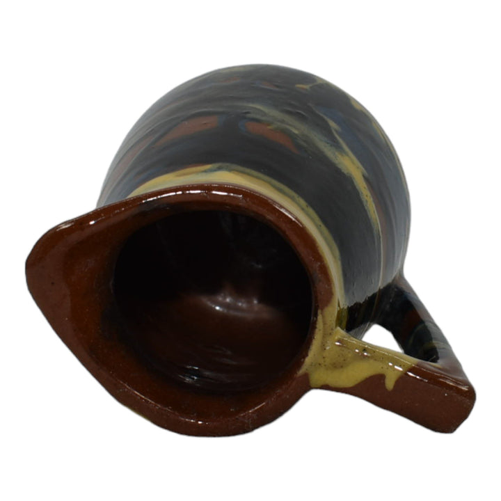 Peters And Reed Marbelized 1920s Vintage Pottery Brown Ceramic Creamer Pitcher - Just Art Pottery