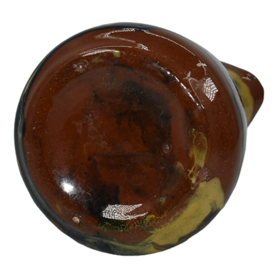 Peters And Reed Marbelized 1920s Vintage Pottery Brown Ceramic Creamer Pitcher - Just Art Pottery