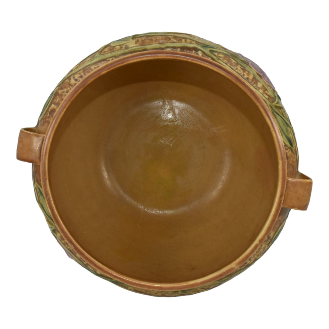 Roseville Wisteria Tan 1933 Vintage Art Pottery Ceramic Jardiniere Planter 628-8 - Just Art Pottery