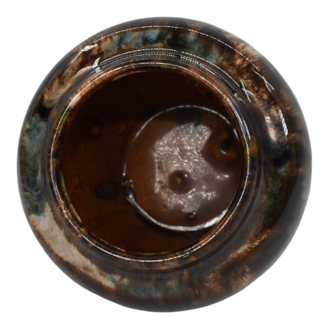 Brush McCoy 1930s Vintage Art Pottery Brown Onyx Blended Ceramic Vase - Just Art Pottery