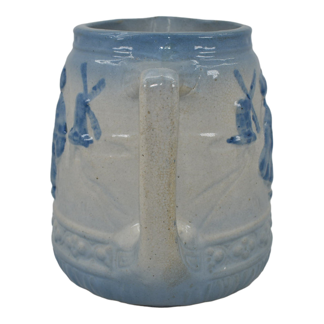 Brush McCoy 1916 Vintage Art Pottery Dutch Children Windmills Ceramic Pitcher 53 - Just Art Pottery