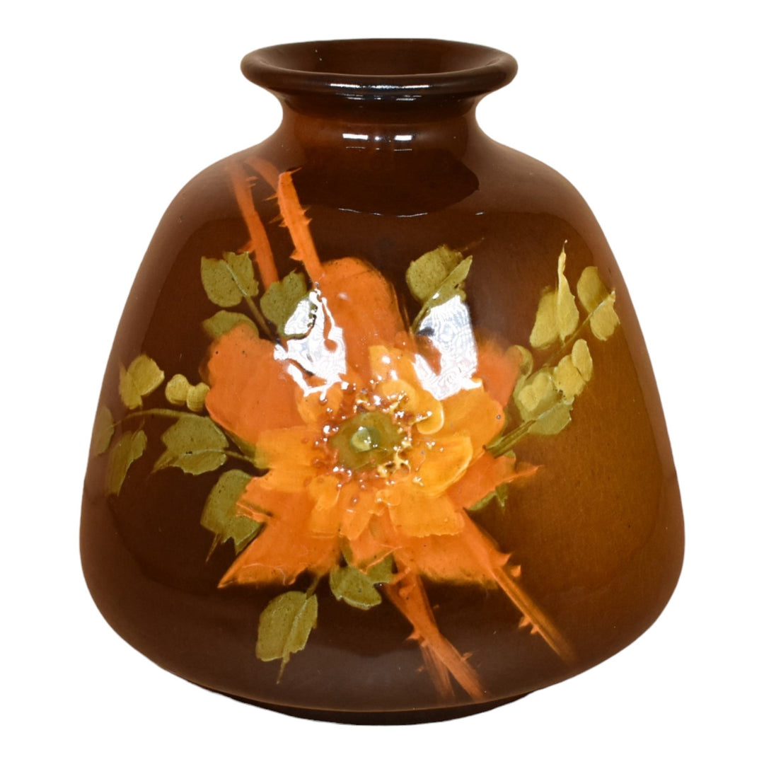 Owens Utopian Early 1900s Vintage Art Pottery Hand Painted Ceramic Vase 1114 - Just Art Pottery