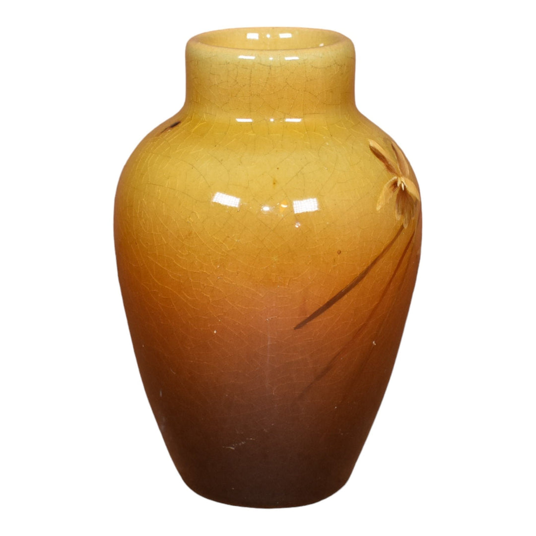 Owens Utopian Early 1900s Vintage Art Pottery Hand Painted Ceramic Vase 831 Gray - Just Art Pottery
