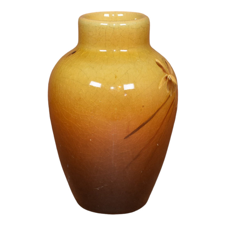 Owens Utopian Early 1900s Vintage Art Pottery Hand Painted Ceramic Vase 831 Gray - Just Art Pottery