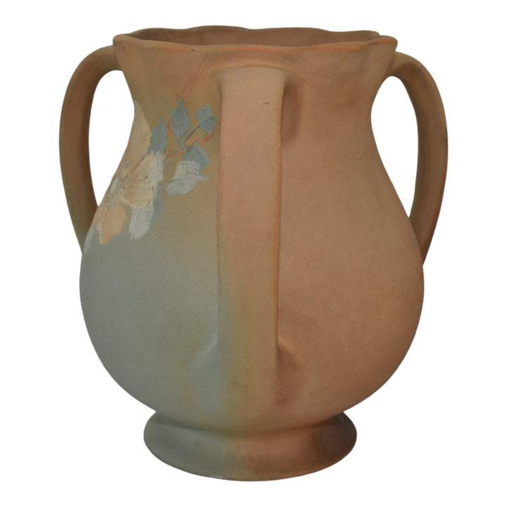Owens Matte Utopian c1902 Vintage Art Pottery Pastel Floral Ceramic Vase 826 - Just Art Pottery