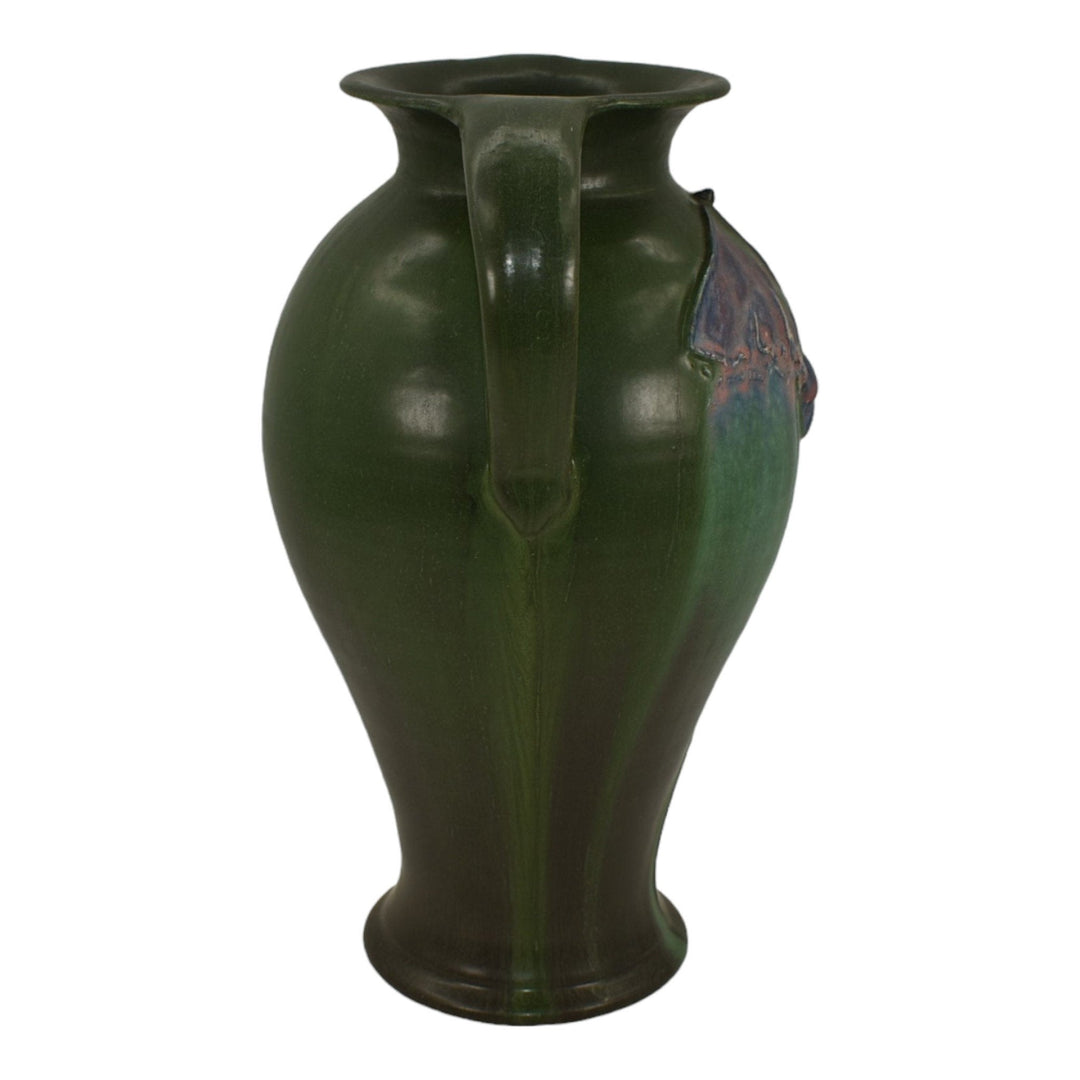 Ephraim Faience 2011 Hand Made Pottery Green Graceful Poppy Ceramic Vase E19