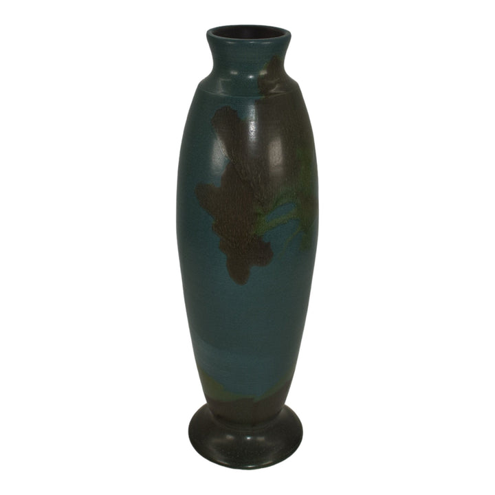 Ephraim Faience 2014 Hand Made Pottery Tall Tree Scenic Blue Experimental Vase - Just Art Pottery