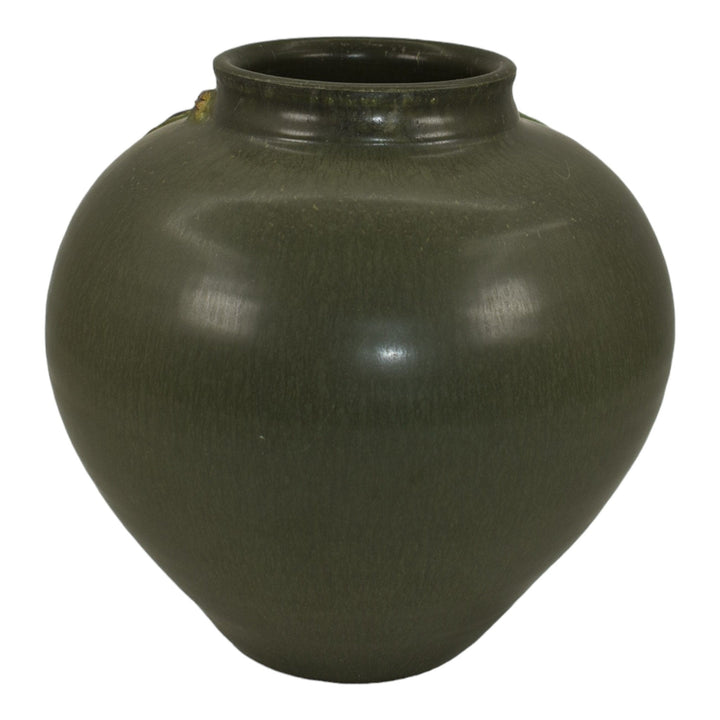 Ephraim Faience 2006 Hand Made Pottery Green Flowering Plum Ceramic Vase 619