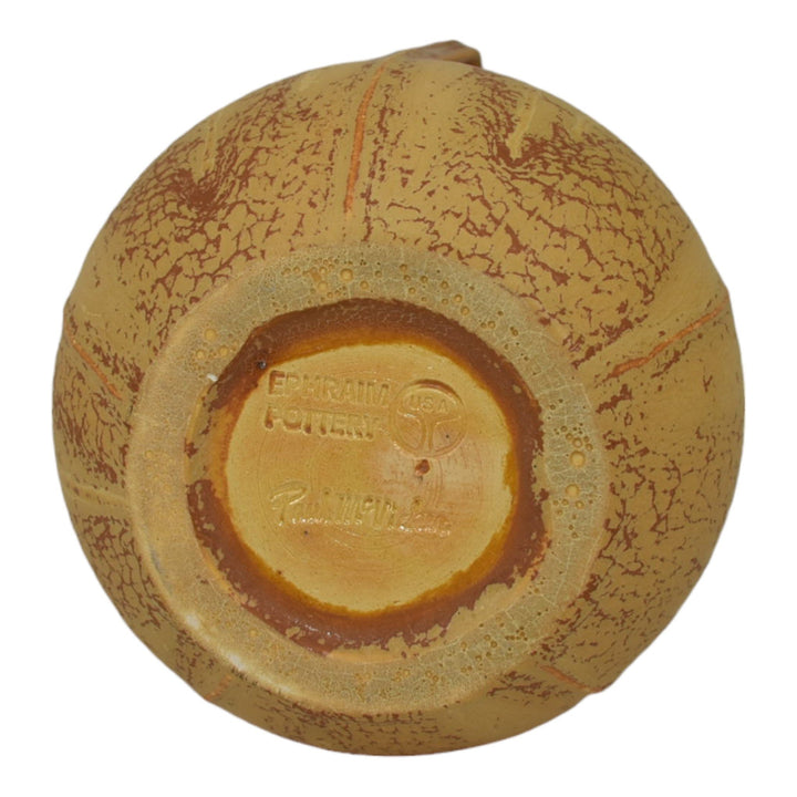Ephraim Faience 2006 Hand Made Pottery Yellow Star Fern Ceramic Vase 514