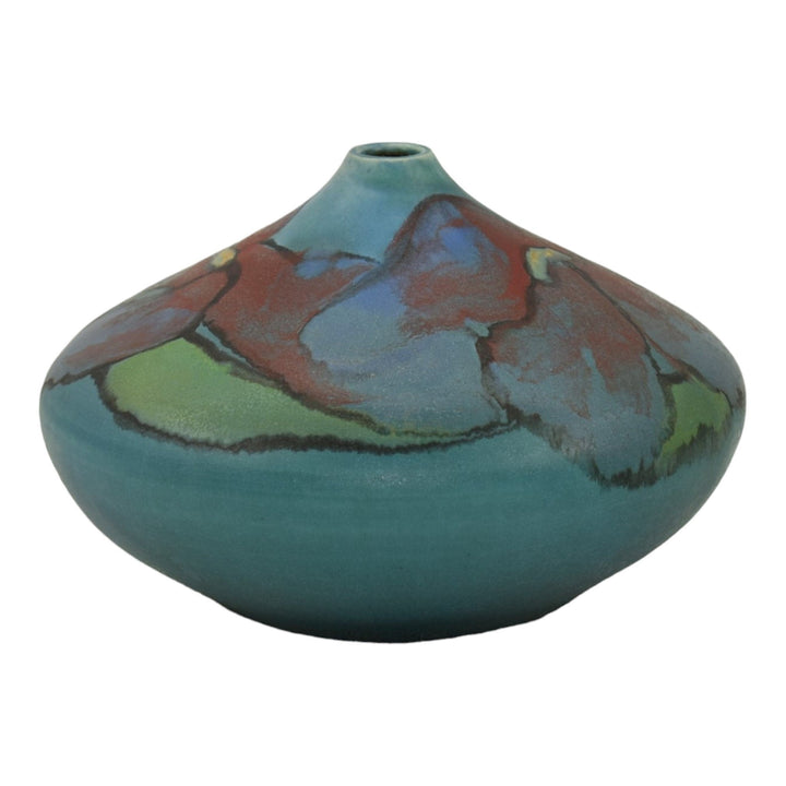 Ephraim Faience 2015 Hand Made Pottery Experimental Blue Vellum Ceramic Vase