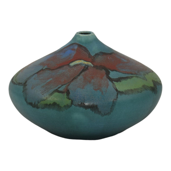 Ephraim Faience 2015 Hand Made Pottery Experimental Blue Vellum Ceramic Vase