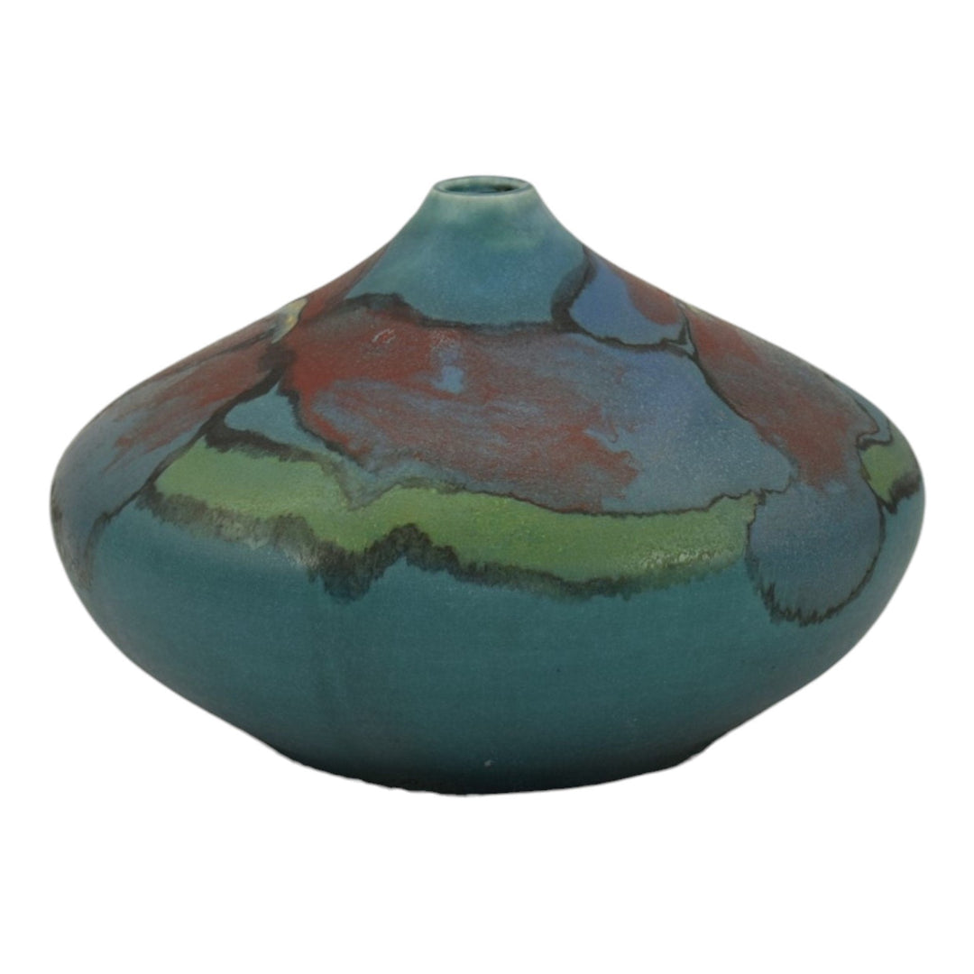Ephraim Faience 2015 Hand Made Pottery Experimental Blue Vellum Ceramic Vase
