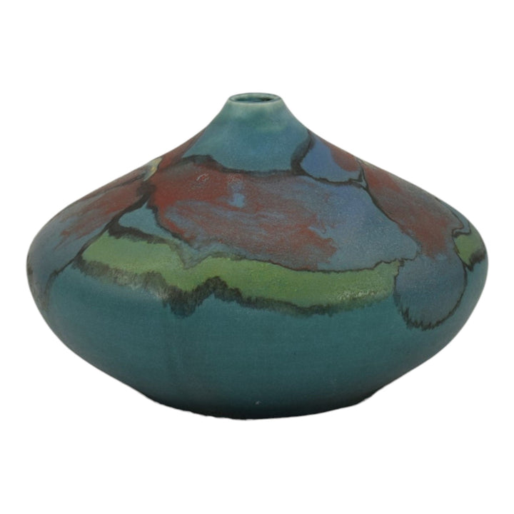 Ephraim Faience 2015 Hand Made Pottery Experimental Blue Vellum Ceramic Vase