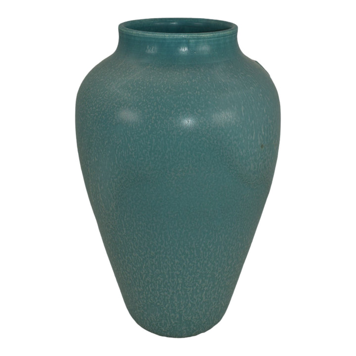 Ephraim Faience 2007 Hand Made Pottery Morris Blue Gingko Ceramic Vase 519