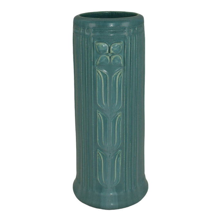 Ephraim Faience 2007 Hand Made Pottery Seaspray Blue Bungalow Flower Vase 603