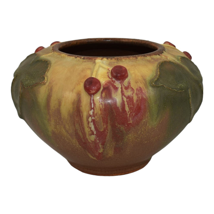 Ephraim Faience 2007 Hand Made Pottery Yellow Experimental Cherry Ceramic Vase