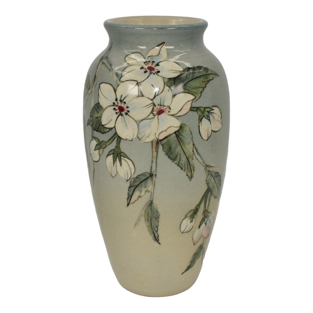 Santa Barbara Ceramic Design 1985 Pottery Light Blue Hand Painted Vase Takeuchi - Just Art Pottery