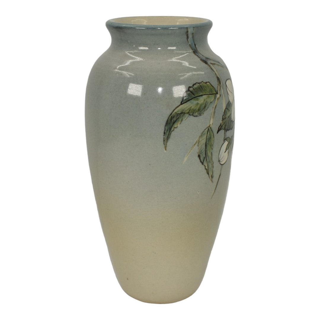 Santa Barbara Ceramic Design 1985 Pottery Light Blue Hand Painted Vase Takeuchi - Just Art Pottery