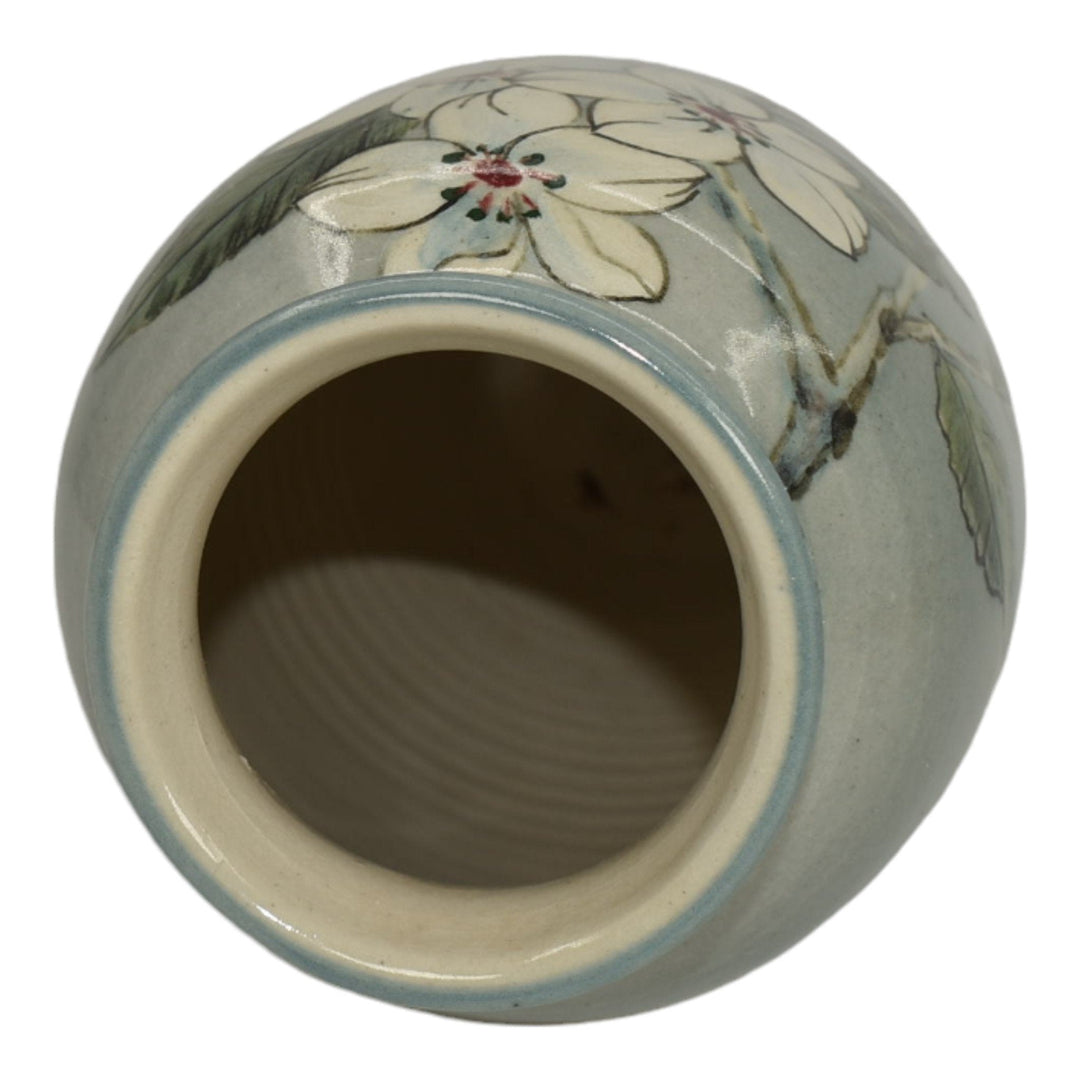 Santa Barbara Ceramic Design 1985 Pottery Light Blue Hand Painted Vase Takeuchi - Just Art Pottery