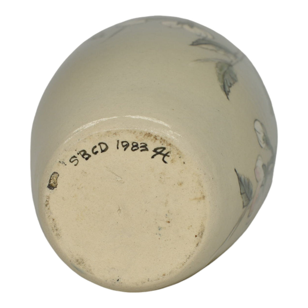 Santa Barbara Ceramic Design 1985 Pottery Light Blue Hand Painted Vase Takeuchi - Just Art Pottery