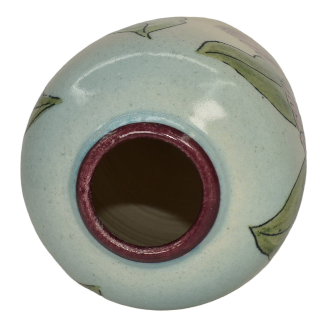 Santa Barbara Ceramic Design 1980 Art Pottery Hand Painted Tulip Vase Dhyansky - Just Art Pottery