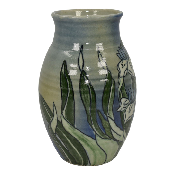 Santa Barbara Ceramic Design 1978 Art Pottery Hand Painted Floral Vase - Just Art Pottery