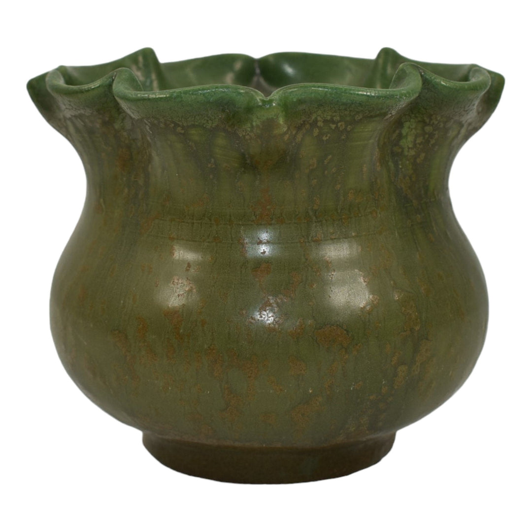 Ephraim Faience 2006 Hand Made Pottery Brindle Evening Primrose Ceramic Vase 626 - Just Art Pottery