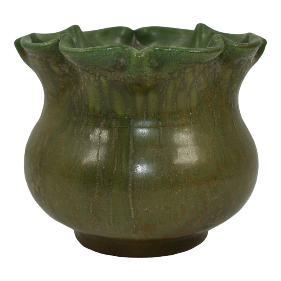 Ephraim Faience 2006 Hand Made Pottery Brindle Evening Primrose Ceramic Vase 626 - Just Art Pottery