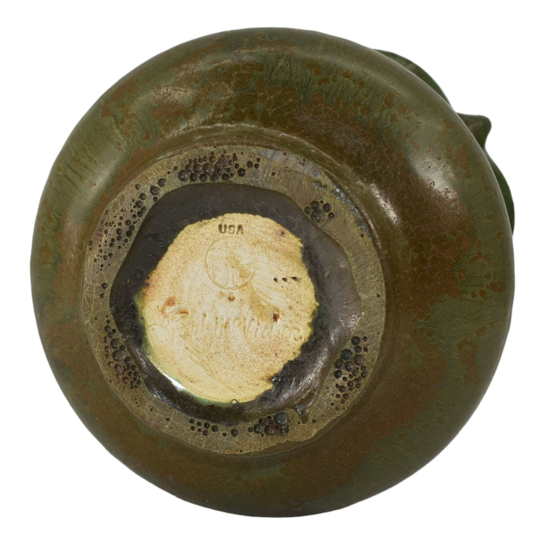 Ephraim Faience 2006 Hand Made Pottery Brindle Evening Primrose Ceramic Vase 626 - Just Art Pottery