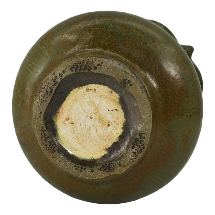 Ephraim Faience 2006 Hand Made Pottery Brindle Evening Primrose Ceramic Vase 626 - Just Art Pottery