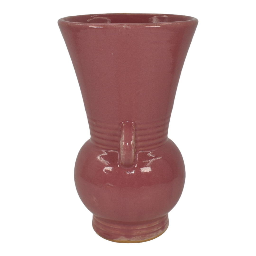 Brush McCoy 1930s Vintage Art Deco Pottery Pink Ceramic Vase 527 - Just Art Pottery