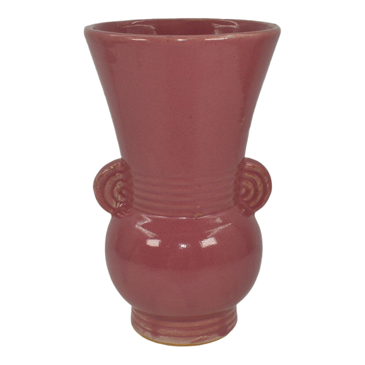 Brush McCoy 1930s Vintage Art Deco Pottery Pink Ceramic Vase 527 - Just Art Pottery
