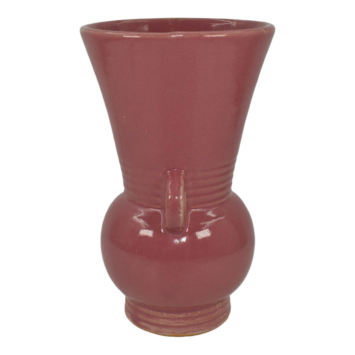Brush McCoy 1930s Vintage Art Deco Pottery Pink Ceramic Vase 527 - Just Art Pottery