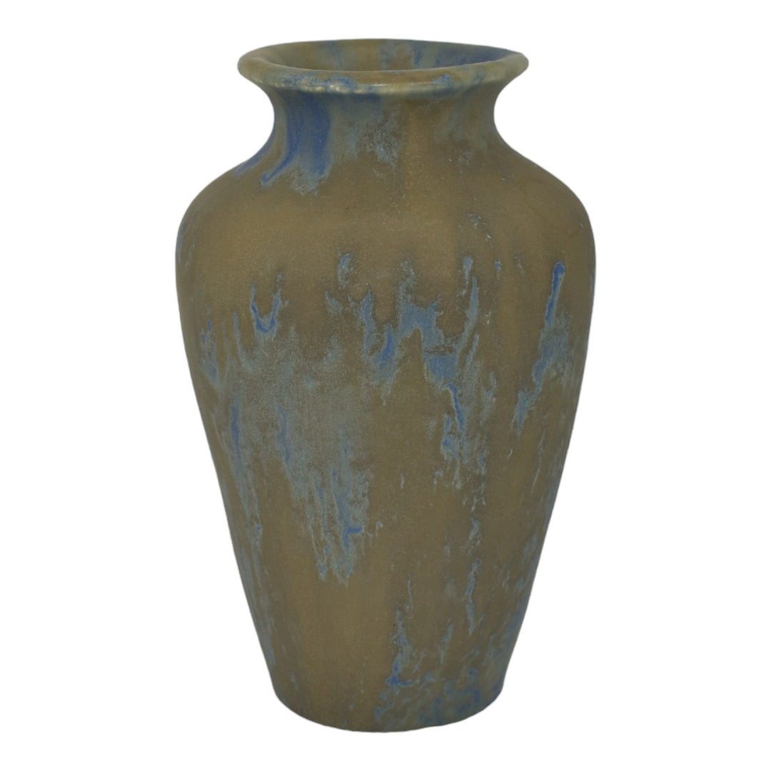 Camark 1930s Vintage Art Deco Pottery Gray And Blue Mottled Ceramic Vase 131 - Just Art Pottery