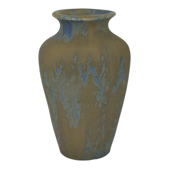 Camark 1930s Vintage Art Deco Pottery Gray And Blue Mottled Ceramic Vase 131 - Just Art Pottery