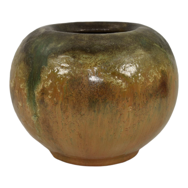 Fulper 1917-27 Arts And Crafts Pottery Butterscotch Flambe Edam Ceramic Vase 61 - Just Art Pottery